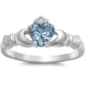 Claddagh Aquamarine Birthstone, March